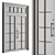 White Vintage Glass Door Set 3D model small image 4