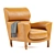 Luxury Leather Lounge Armchair 3D model small image 1