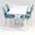 Modern Glass Table and Blue Chair Set 3D model small image 3