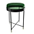 Sophisticated Bilboquet Pedestal Table: Blown Glass & Steel 3D model small image 2