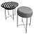 Sophisticated Bilboquet Pedestal Table: Blown Glass & Steel 3D model small image 4