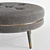 Plush Mid-Century Blake Ottoman 3D model small image 3