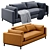 Modern Four Hands Sofa: Bennett Moon 3D model small image 4