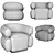 Sleek Malibu Armchair: Modern Elegance by Dooq 3D model small image 6