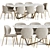 Modern 5-Piece Dining Set 3D model small image 1