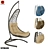 Eco-Rattan Petal Hanging Chair 3D model small image 4