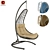 Eco-Rattan Petal Hanging Chair 3D model small image 7