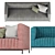 Luxurious Velvet Sofa - Vintage-Inspired Design 3D model small image 3