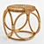 Caroline Rattan Stool: Geometric Woven Seat 3D model small image 1