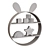 Adorable Rabbit Kids Rack: Zara Home 3D model small image 2