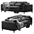 Elegant Four Hands Sofa 3D model small image 2