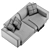 Molteni & C Turner 2-Seat Sofa: Elegant and Comfortable 3D model small image 5