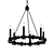 Elegant Black Randers Chandelier 3D model small image 1