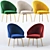  Plush Chenille Dining Chair 3D model small image 2