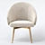  Plush Chenille Dining Chair 3D model small image 3