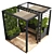 Outdoor Oasis: Pergola Furniture Set 3D model small image 2