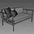 Sleek Teak Sofa for Modern Living 3D model small image 3