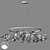 Golden Tree Circle Chandelier 3D model small image 2