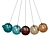 Elegant Glass Pendulum Light 3D model small image 1