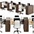 Streamline Office Furniture Set 3D model small image 1