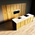 Sleek Kitchen Island Set 3D model small image 2