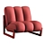 Theodore Luxe Velvet Armchair 3D model small image 6