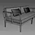Restoration Hardware Laurel Teak Sofa 3D model small image 3