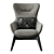 Elegant Nicoline Italia Iseo Armchair 3D model small image 2