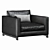 Modern Reversi Leather Armchair 3D model small image 1