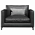 Modern Reversi Leather Armchair 3D model small image 3
