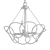 LNC Home Round Metal Chandelier 3D model small image 2