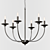 Modern Metal Chandelier: Elegant Luminary for your Space 3D model small image 2