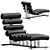 Modern Milo Baughman Chaise Lounge 3D model small image 1