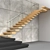 Modern Stairs 2 - Wood, Concrete & Glass 3D model small image 15