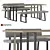 Sleek GRID Dining Set 3D model small image 1