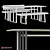 Sleek GRID Dining Set 3D model small image 2