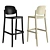 Fiberglass Barstool with Footrest 3D model small image 2