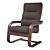 Luxury Oscar Armchair - Walnut Wood Frame 3D model small image 1