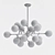 Radiant Amber Glass Pendant Chandelier 3D model small image 2