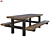 Park Bench-Table Combo 3D model small image 1