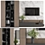 Modern White Wood TV Wall 3D model small image 1