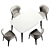 Convertible Dining Table Set 3D model small image 6