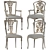 Elegant Ebanista Dauphine Chairs 3D model small image 8