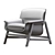 Elegant Gray Armchair: Agnese 3D model small image 4