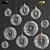 Globular Glass Pendant Lamp 3D model small image 3