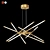 Sputnik Gold Chandelier - Sleek and Stylish Lighting 3D model small image 3