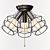 Industrial Cage Pendant Light: Vintage-style Ceiling Fixture 3D model small image 1