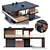 Stylish two-story flat roof cottage 3D model small image 3