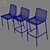 Sleek Clear Acrylic Chair & Stool 3D model small image 6
