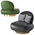 Elegant Leather Swivel Chair 3D model small image 11